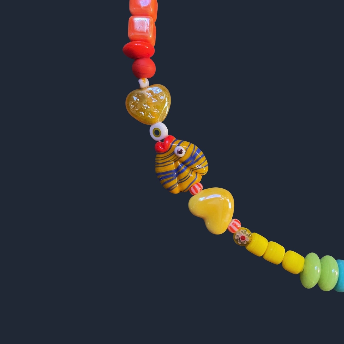 Big Fish Little Fish | Colorful Glass Necklace with Murano Fish Bead