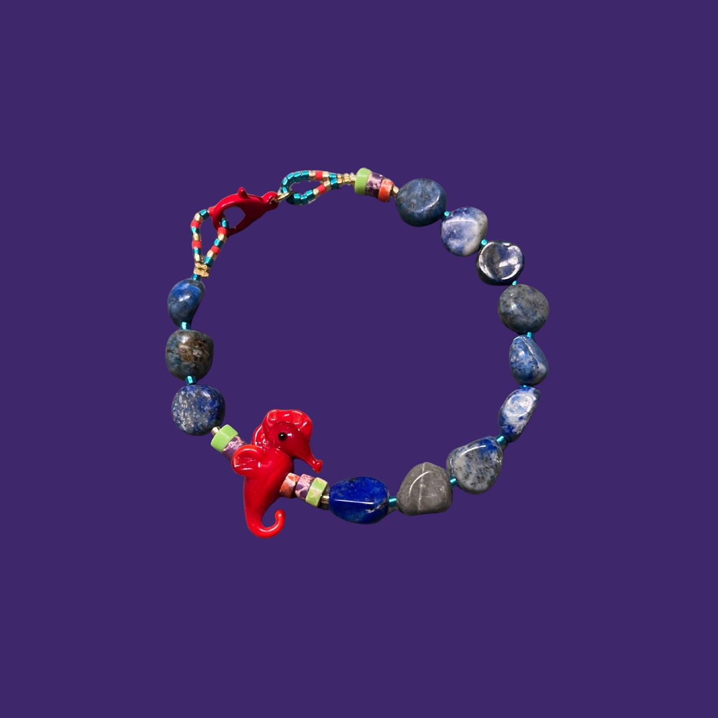Horsey | Denizatı Figürlü Lapis Lazuli Bileklik