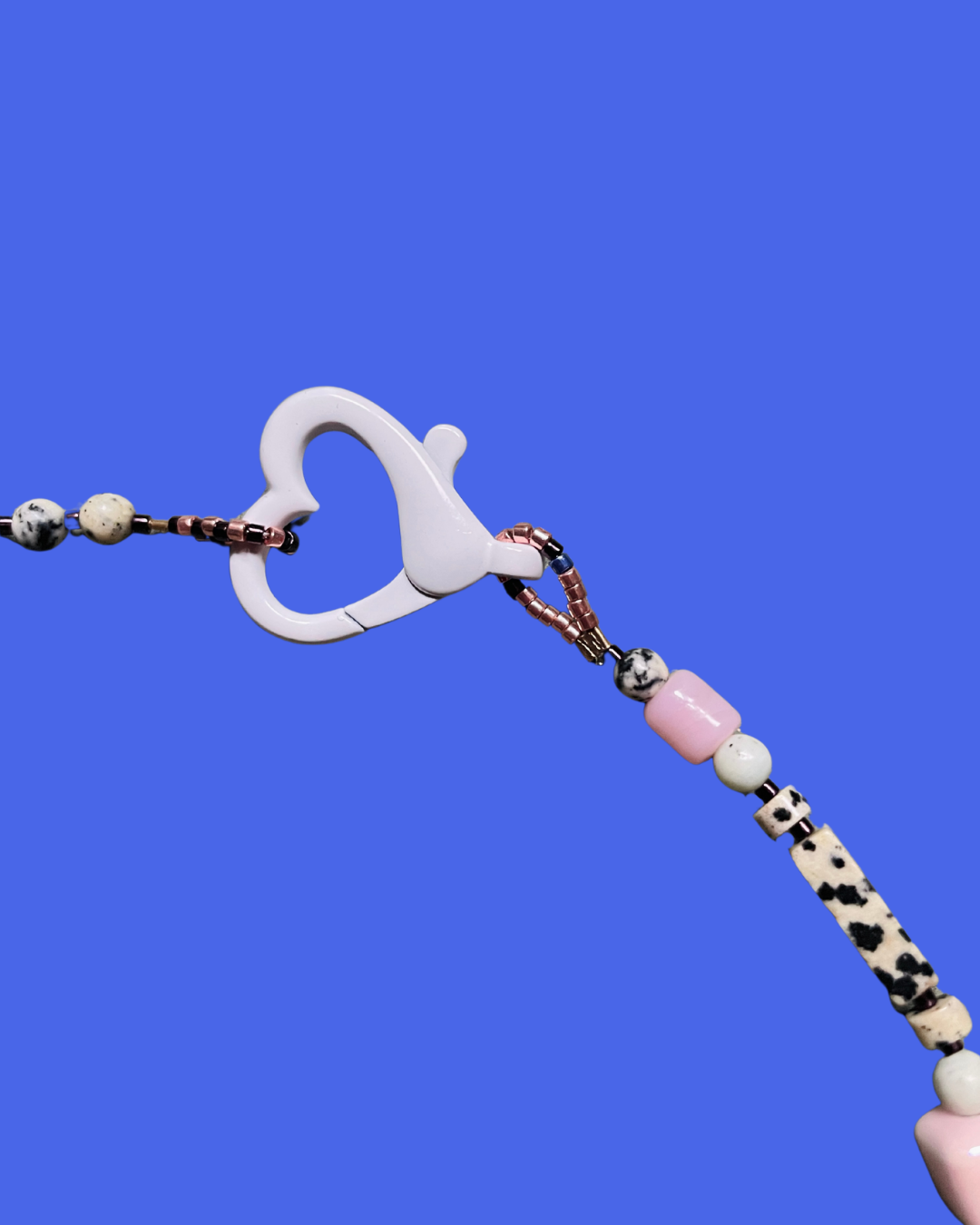 Nathalie – Handcrafted Necklace with Strawberry Quartz, Moonstone & Murano Glass