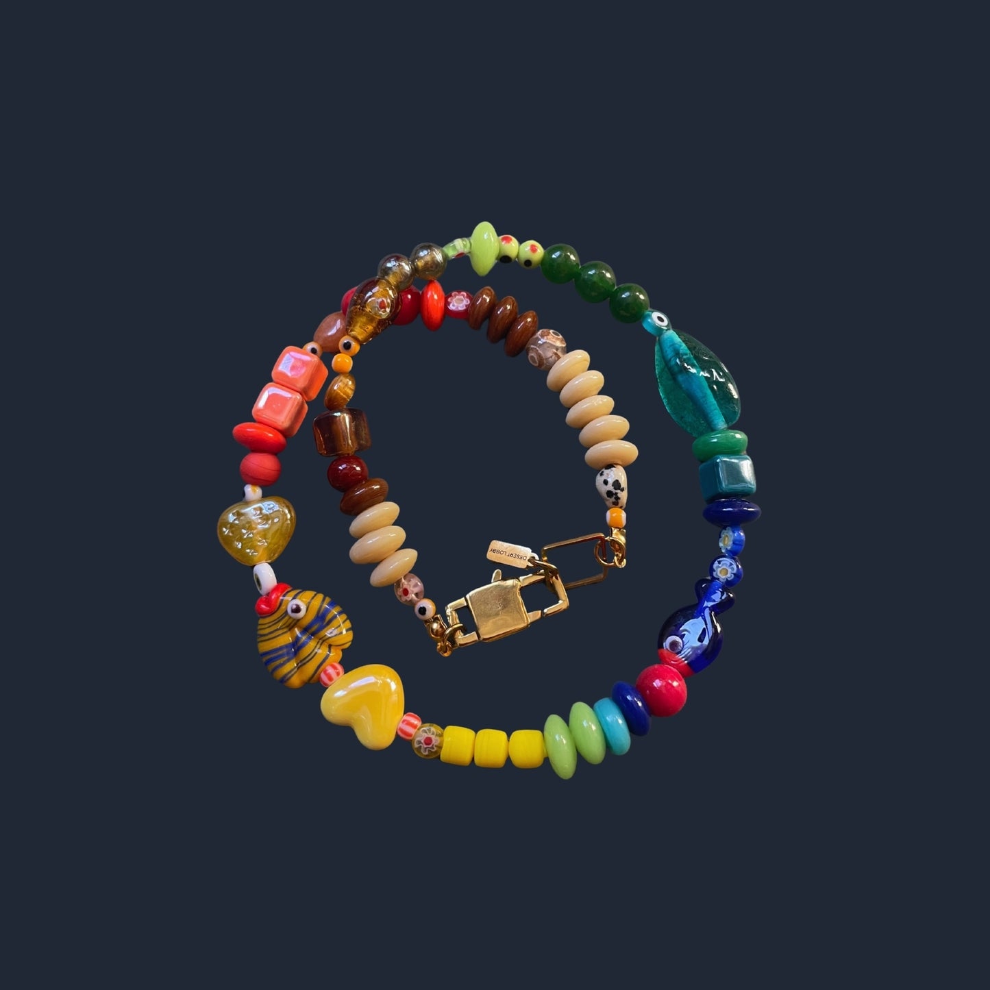 Big Fish Little Fish | Colorful Glass Necklace with Murano Fish Bead
